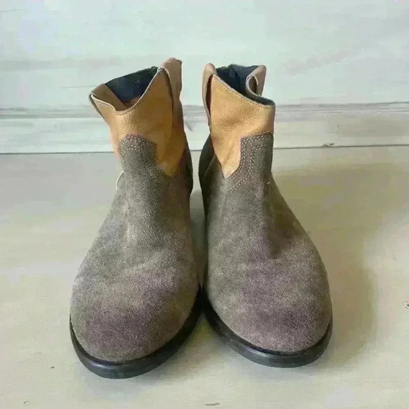 Steve Madden Womens 7.5 Western Cowgirl‎ Suede Booties Leather Round Boots Boho - Picture 7 of 10